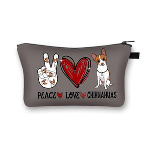 Peace, Love and Chihuahuas Multipurpose Pouch-Accessories-Accessories, Bags, Chihuahua, Dogs-1
