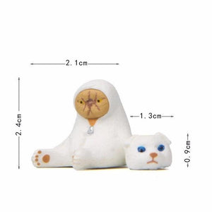 Peek-a-Boo Pugs and Friends Miniature Desktop OrnamentsHome DecorCat in White