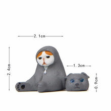 Load image into Gallery viewer, Peek-a-Boo Pugs and Friends Miniature Desktop OrnamentsHome DecorCat in Grey