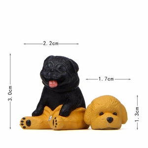 Peek-a-Boo Pugs and Friends Miniature Desktop OrnamentsHome DecorPug - Black