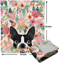Load image into Gallery viewer, Size image of a boston terrier blanket