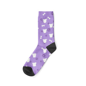 Personalized Custom Dog Socks - Perfect for Pet Lovers-Personalized Dog Gifts-Accessories, Personalized Dog Gifts, Socks-Summer-Dog Paws and Bones-Purple-16