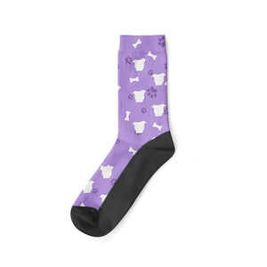 Personalized Custom Dog Socks - Perfect for Pet Lovers-Personalized Dog Gifts-Accessories, Personalized Dog Gifts, Socks-Winter-Dog Paws and Bones-Purple-31