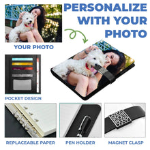 Load image into Gallery viewer, Personalized Dog Owner&#39;s Journal - Custom Microfiber Leather Notebook with Photo-Personalized Dog Gifts-Dogs, Notebook Cover, Personalized Dog Gifts, Stationery-1