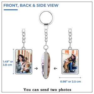 Stylish Personalized Dog Keychains: 4 Designs & Double-Sided Glass-Personalized Dog Gifts-Accessories, Dogs, Keychain, Personalized Dog Gifts-Rectangular Design Pendant-Only Keychain-3