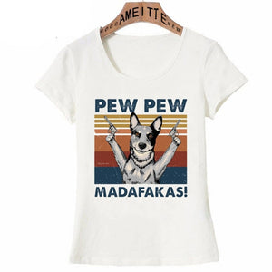 Pew Pew Alaskan Malamute Womens T Shirt - Series 1-Apparel-Alaskan Malamute, Apparel, Dogs, T Shirt, Z1-Australian Cattle Dog-S-5