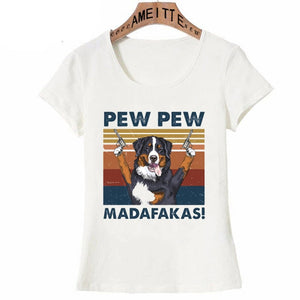 Pew Pew Alaskan Malamute Womens T Shirt - Series 1-Apparel-Alaskan Malamute, Apparel, Dogs, T Shirt, Z1-Bernese Mountain Dog-S-6