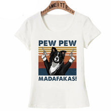 Load image into Gallery viewer, Pew Pew Alaskan Malamute Womens T Shirt - Series 1-Apparel-Alaskan Malamute, Apparel, Dogs, T Shirt, Z1-Border Collie-S-7