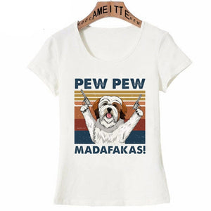 Pew Pew American Eskimo Dog Womens T Shirt-Apparel-American Eskimo Dog, Apparel, Dogs, Shirt, T Shirt, Z1-6