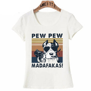 Pew Pew Australian Shepherd Womens T Shirt - Series 5-Apparel-Apparel, Australian Shepherd, Dogs, T Shirt, Z1-American Pit Bull Terrier-S-5