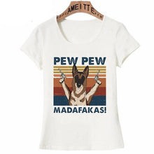 Load image into Gallery viewer, Pew Pew Belgian Malinois Womens T Shirts-Apparel-Apparel, Belgian Malinois, Dogs, T Shirt, Z1-6
