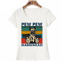 Load image into Gallery viewer, Pew Pew Belgian Malinois Womens T Shirts-Apparel-Apparel, Belgian Malinois, Dogs, T Shirt, Z1-7