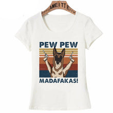 Load image into Gallery viewer, Pew Pew Belgian Malinois Womens T Shirts-Apparel-Apparel, Belgian Malinois, Dogs, T Shirt, Z1-Belgian Malinois - Pointing Up-XXL-1