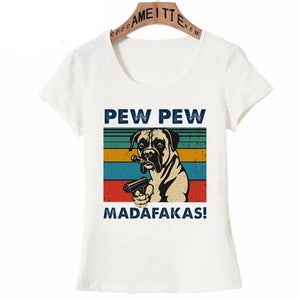 Pew Pew Boxer Womens T Shirt-Apparel-Apparel, Boxer, Dogs, Shirt, T Shirt, Z1-2