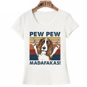 Pew Pew Chocolate Labrador Womens T Shirt - Series 3-Apparel-Apparel, Chocolate Labrador, Dogs, Labrador, Shirt, T Shirt, Z1-Cocker Spaniel-S-7