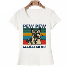 Load image into Gallery viewer, Pew Pew German Shepherds Womens T Shirts-Apparel-Apparel, Dogs, German Shepherd, Shirt, T Shirt, Z1-11
