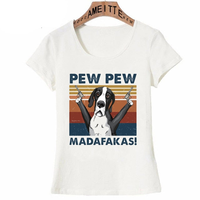 Pew Pew Great Dane Womens T Shirt - Series 3-Apparel-Apparel, Dogs, Great Dane, T Shirt, Z1-Great Dane-S-1
