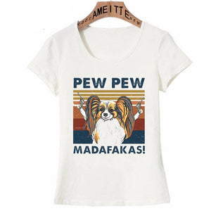 Pew Pew Japanese Chin Womens T Shirt - Series 2-Apparel-Apparel, Dogs, Japanese Chin, T Shirt, Z1-Papillon-S-11
