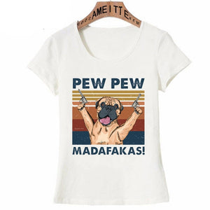 Pew Pew Pomeranian Womens T Shirt - Series 5-Apparel-Apparel, Dogs, Pomeranian, T Shirt, Z1-English Mastiff-S-9