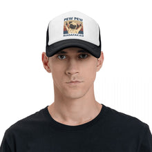 Load image into Gallery viewer, Image of a man wearing pew pew pug cap in the color black