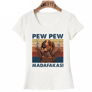 Pew Pew Red Dachshund Womens T Shirts-Apparel-Apparel, Dachshund, Dogs, Shirt, T Shirt, Z1-7