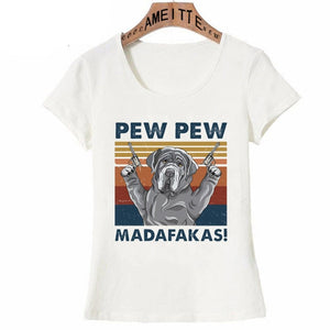 Pew Pew Saint Bernard Womens T Shirt - Series 2-Apparel-Apparel, Dogs, Saint Bernard, T Shirt, Z1-Neapolitan Mastiff-S-10