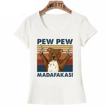 Load image into Gallery viewer, Pew Pew Vizsla Womens T Shirt-Apparel-Apparel, Dogs, T Shirt, Vizsla, Z1-Staffordshire Pit Bull Terrier-S-8