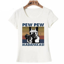 Load image into Gallery viewer, Pew Pew White French Bulldogs Womens T Shirts-Apparel-Apparel, Dogs, French Bulldog, T Shirt, Z1-7