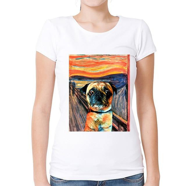 Photobomb Pug Womens T Shirt-Apparel-Apparel, Dogs, Pug, T Shirt, Z1-S-1
