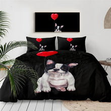 Load image into Gallery viewer, Pied Black and White French Bulldogs Duvet Cover and Pillow Cases Bedding Set-Home Decor-Bedding, Dogs, French Bulldog, Home Decor-10