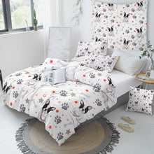 Load image into Gallery viewer, Pied Black and White French Bulldogs Duvet Cover and Pillow Cases Bedding Set-Home Decor-Bedding, Dogs, French Bulldog, Home Decor-2