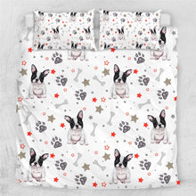 Load image into Gallery viewer, Pied Black and White French Bulldogs Duvet Cover and Pillow Cases Bedding Set-Home Decor-Bedding, Dogs, French Bulldog, Home Decor-3