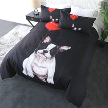 Load image into Gallery viewer, Pied Black and White French Bulldogs Duvet Cover and Pillow Cases Bedding Set-Home Decor-Bedding, Dogs, French Bulldog, Home Decor-5