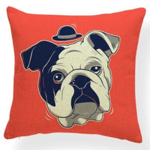 Load image into Gallery viewer, Pink Bunny Ears Pug Cushion Cover - Series 7Cushion CoverOne SizeEnglish Bulldog - Red Background