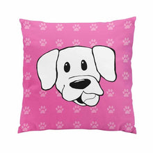Load image into Gallery viewer, Pink Paw Print Labrador Love Cushion CoverHome Decor