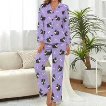 Load image into Gallery viewer, image of a boston terrier pajamas set for women - lavender