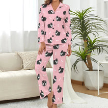 Load image into Gallery viewer, image of a boston terrier pajamas set for women - pink