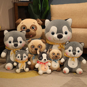Plush Cotton Dog Stuffed Animals - Boston Terrier / French Bulldog, Husky, and Pug-Dogs, Home Decor, Soft Toy, Stuffed Animal-26