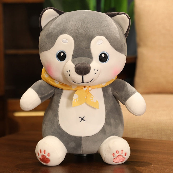 Plush Cotton Dog Stuffed Animals - Boston Terrier / French Bulldog, Husky, and Pug-Dogs, Home Decor, Soft Toy, Stuffed Animal-Small-Husky-4