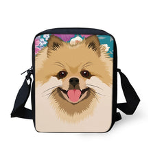 Load image into Gallery viewer, Pomeranian in Bloom Messenger Bag-Accessories-Accessories, Bags, Dogs, Pomeranian-1