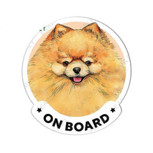 Load image into Gallery viewer, Image of a Pomeranian car decal in the cutest Pomeranian on Board design.
