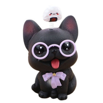 Pomeranian on My Mind Car Bobblehead-Car Accessories-Bobbleheads, Car Accessories, Dogs, Pomeranian-French Bulldog - Black-16
