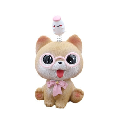 Pomeranian on My Mind Car Bobblehead-Car Accessories-Bobbleheads, Car Accessories, Dogs, Pomeranian-Pomeranian - Orange-1