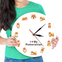 Load image into Gallery viewer, Image of a Pomeranian wall clock