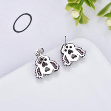 Load image into Gallery viewer, Back image of poodle earrings in super cute studded poodle loving design
