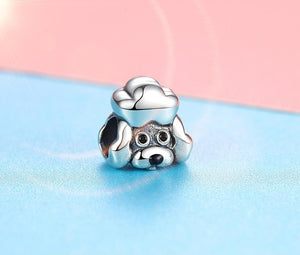 Poodle Love Silver Charm BeadDog Themed Jewellery