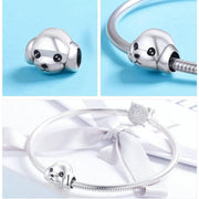 Poodle Love Silver Charm BeadJewellery
