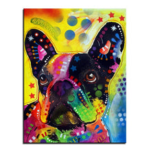 Load image into Gallery viewer, Image of a boston terrier wall art poster in a curious Boston Terrier pop art design