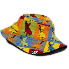 Load image into Gallery viewer, Pop Art French Bulldogs Bucket Hat-Accessories-Accessories, Dogs, French Bulldog, Hat-3