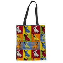 Load image into Gallery viewer, Pop Art French Bulldogs Canvas Tote Bag-Accessories-Accessories, Bags, Dogs, French Bulldog-2